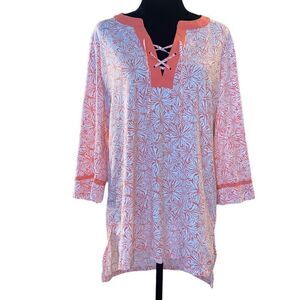 Southern Tide Hailey Printed Performance Tunic in Conch Shell Sz Medium